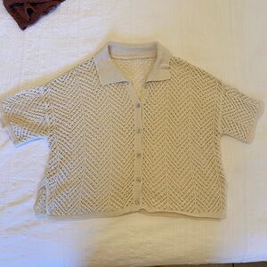 Wild Fable Open Work Camp Shirt Small